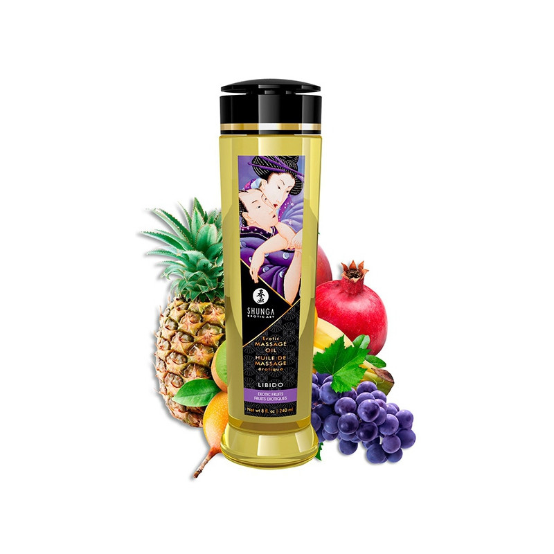Shunga Huile de massage Libido Fruits exotiques 240mL